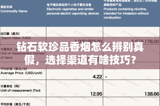 钻石软珍品香烟怎么辨别真假，选择渠道有啥技巧？